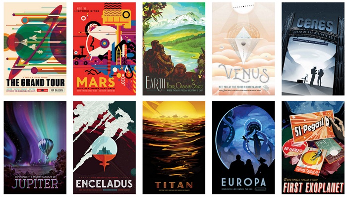 Nasa has released set of beautiful RETRO POSTER to promote space adventure